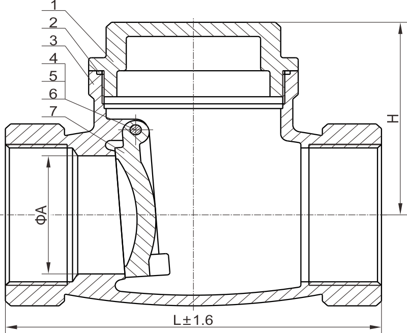 C608 female swing check valves